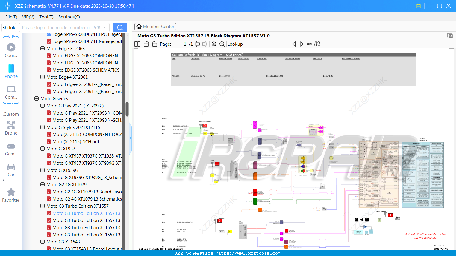 Motorola Moto G3 Turbo Edition XT1557 L3 Block Diagram XT1557 V1.0